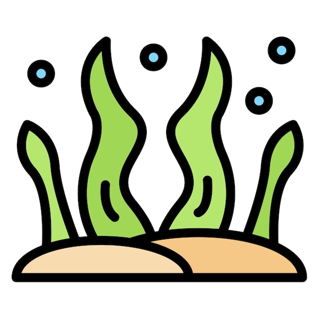 Imagen vectorial de icono de algas puede usarse para Océano