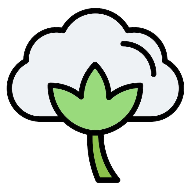 Imagen vectorial de icono de algodón Se puede utilizar para las características de la tela