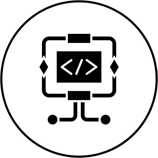 Imagen vectorial de icono de algoritmo Se puede utilizar para Big Data