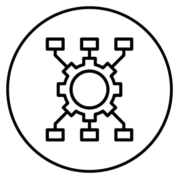 La imagen vectorial del icono del algoritmo se puede utilizar para la ciencia de datos