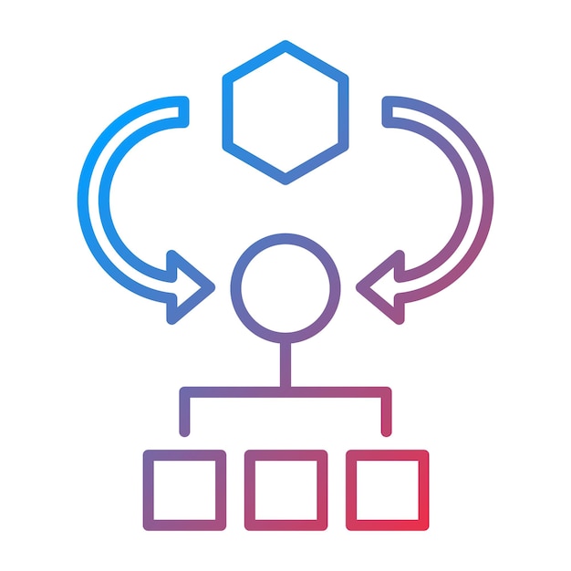 Imagen vectorial de icono de algoritmo Se puede utilizar para codificación y desarrollo