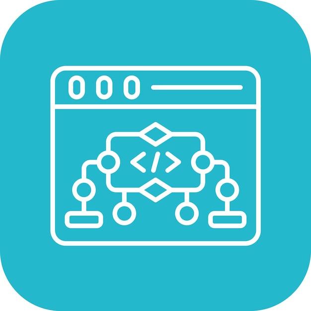 Imagen vectorial del icono del algoritmo del sitio web Se puede utilizar para el alojamiento web