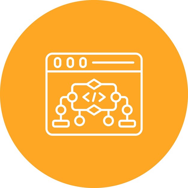 Imagen vectorial del icono del algoritmo del sitio web Se puede utilizar para el alojamiento web