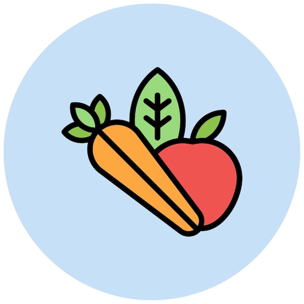 Imagen vectorial del icono de alimentos orgánicos Se puede utilizar para la nutrición