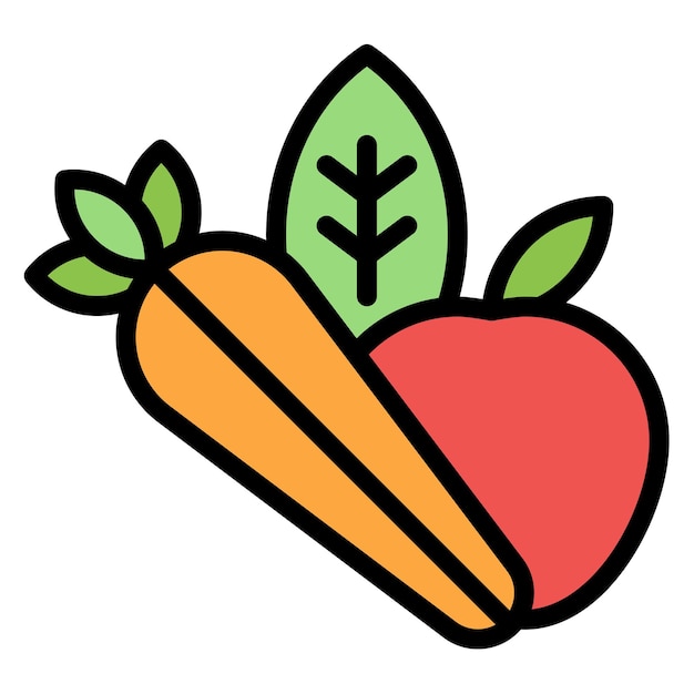 Imagen vectorial del icono de alimentos orgánicos Se puede utilizar para la nutrición