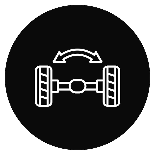 Imagen vectorial del icono de alineación de la rueda Se puede utilizar para la reparación de automóviles