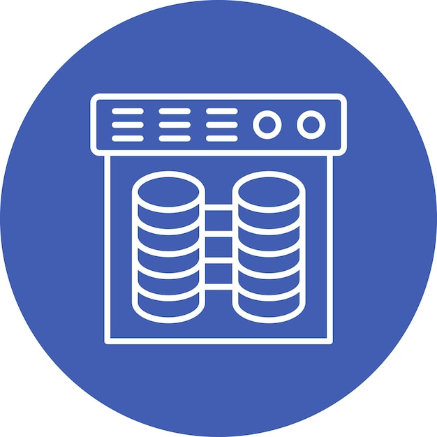 Imagen vectorial del icono del almacén de datos Se puede utilizar para Big Data