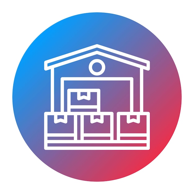 Imagen vectorial del icono del almacén Se puede utilizar para la fabricación y distribución