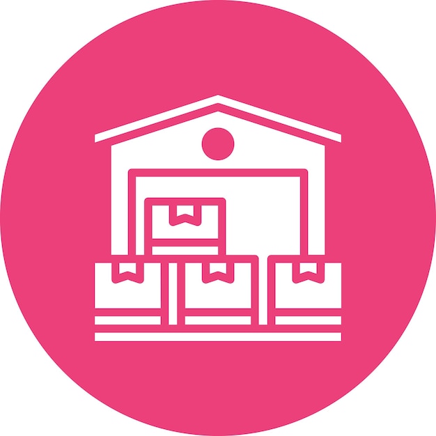 Imagen vectorial del icono del almacén Se puede utilizar para la fabricación y distribución