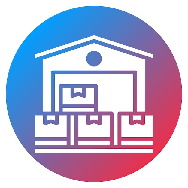 Imagen vectorial del icono del almacén Se puede utilizar para la fabricación y distribución