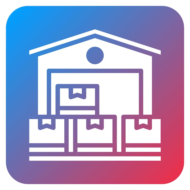 Imagen vectorial del icono del almacén Se puede utilizar para la fabricación y distribución