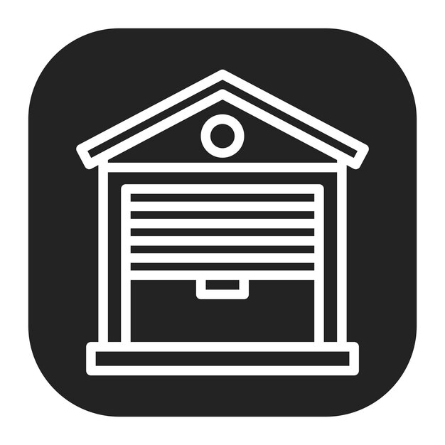 Imagen vectorial del icono del almacén Puede utilizarse para el cumplimiento de pedidos
