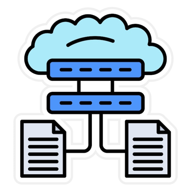 La imagen vectorial del icono de almacenamiento en la nube se puede utilizar para Big Data