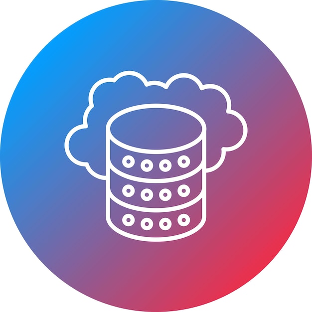 La imagen vectorial del icono de almacenamiento en la nube se puede utilizar para la inteligencia artificial