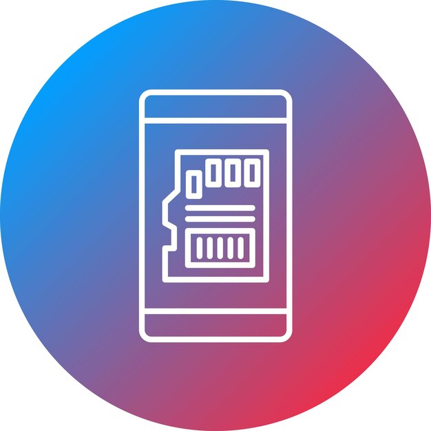 Imagen vectorial de icono de almacenamiento SD Se puede usar para la UX de la interfaz de usuario móvil