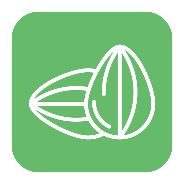 La imagen vectorial del icono de las almendras se puede utilizar para la nutrición