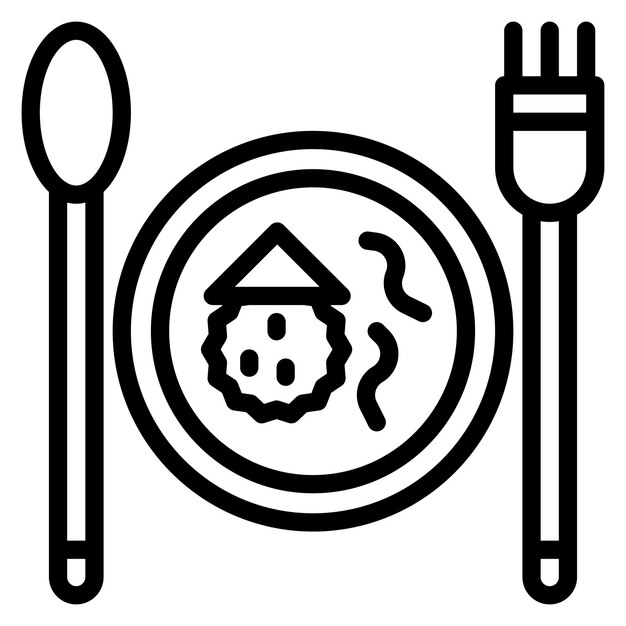 Imagen vectorial del icono del almuerzo Se puede usar para Bar