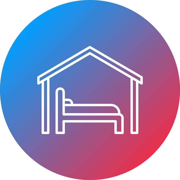Imagen vectorial del icono de alojamiento Se puede utilizar para la inmigración