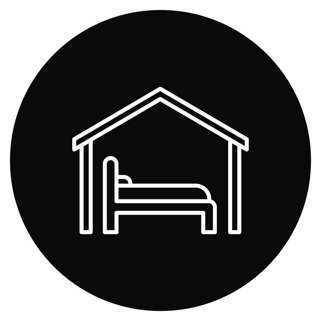 Imagen vectorial del icono de alojamiento Se puede utilizar para la inmigración