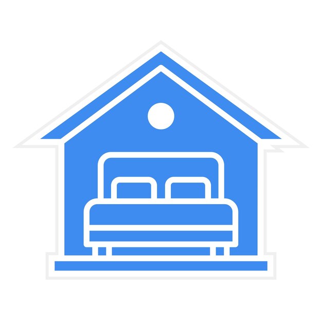Imagen vectorial del icono del alojamiento Se puede utilizar para vacaciones y turismo