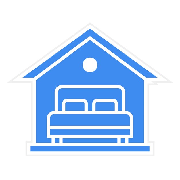 Imagen vectorial del icono del alojamiento Se puede utilizar para vacaciones y turismo