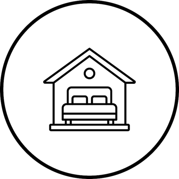 Imagen vectorial del icono del alojamiento Se puede utilizar para vacaciones y turismo