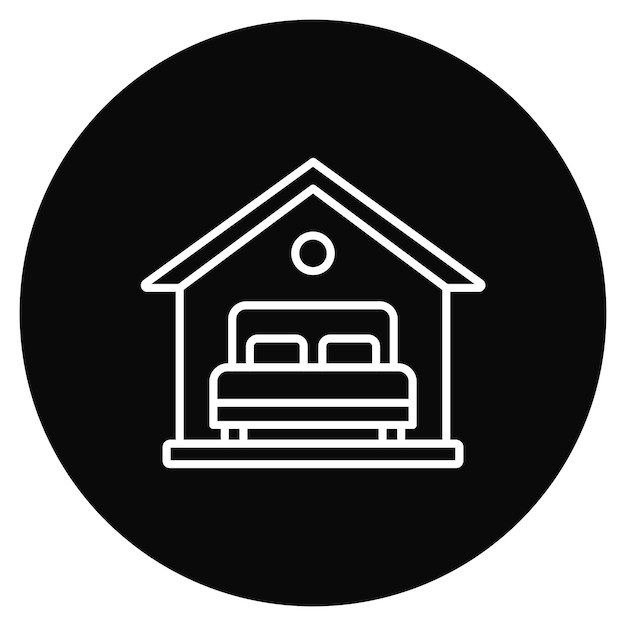 Imagen vectorial del icono del alojamiento Se puede utilizar para vacaciones y turismo