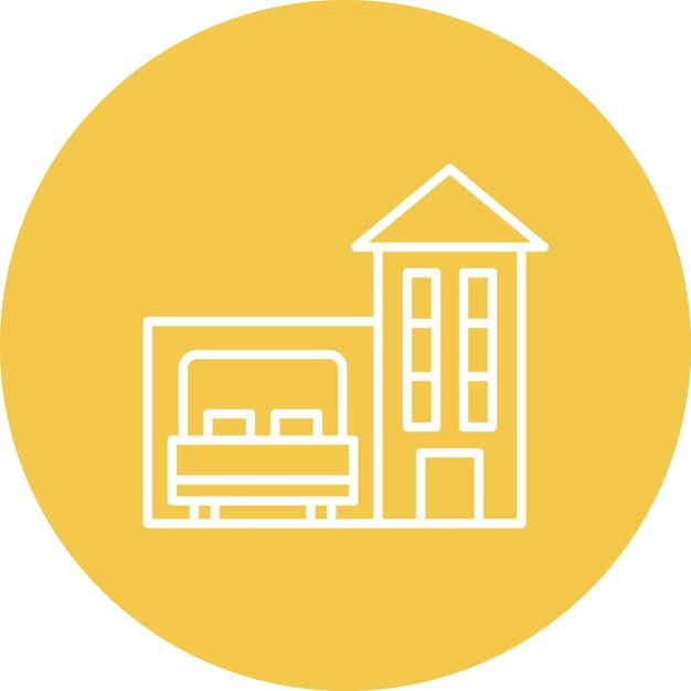 Imagen vectorial del icono del alojamiento Puede utilizarse para la Agencia de Viajes