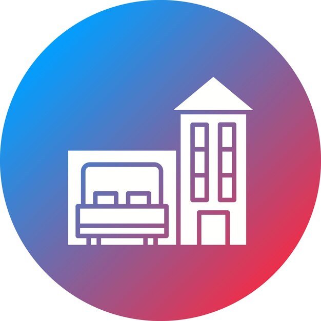 Imagen vectorial del icono del alojamiento Puede utilizarse para la Agencia de Viajes