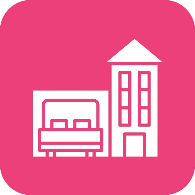 Imagen vectorial del icono del alojamiento Puede utilizarse para la Agencia de Viajes