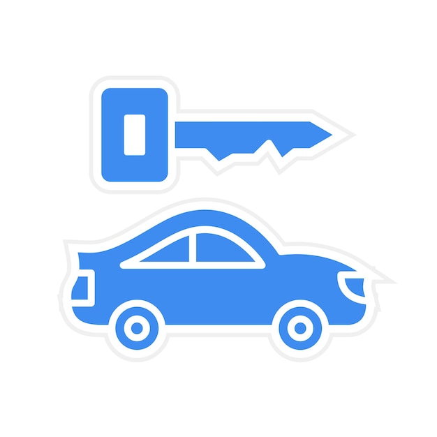 Imagen vectorial del icono de alquiler de automóviles Se puede utilizar para la agencia de viajes