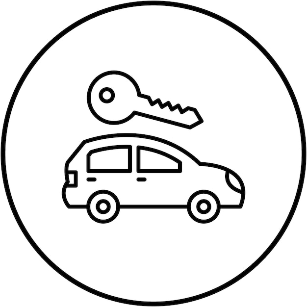Imagen vectorial del icono de alquiler de automóviles Se puede utilizar para los servicios hoteleros