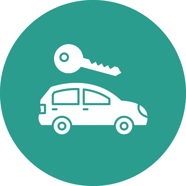 Imagen vectorial del icono de alquiler de automóviles Se puede utilizar para los servicios hoteleros