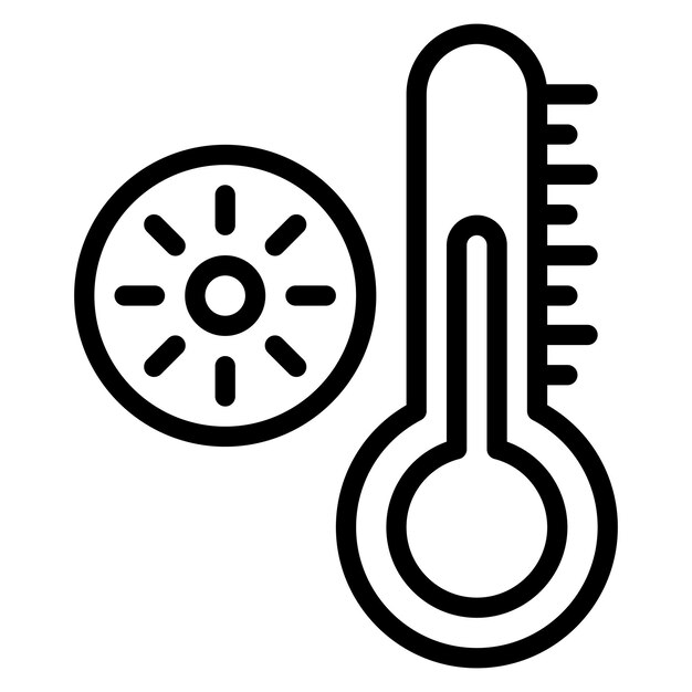 Imagen vectorial del icono de alta temperatura Se puede utilizar para Beach Resort