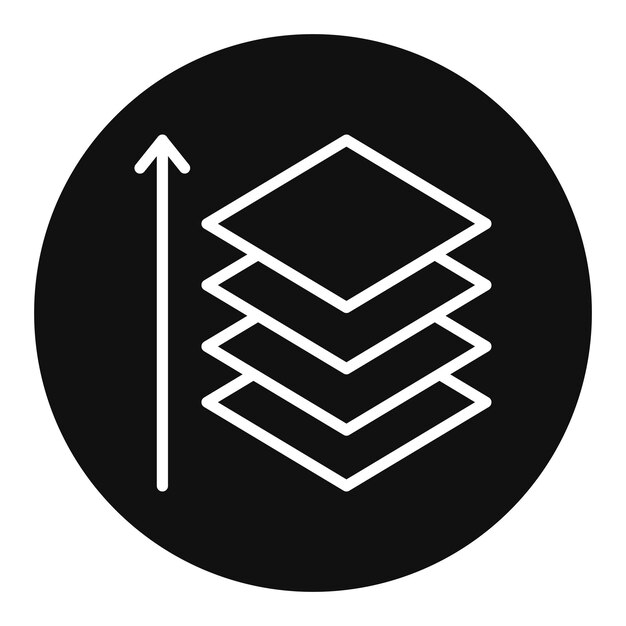 Imagen vectorial del icono de la altura de la capa Se puede utilizar para la fabricación aditiva