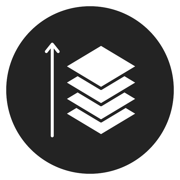 Imagen vectorial del icono de la altura de la capa Se puede utilizar para la fabricación aditiva