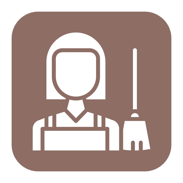 Imagen vectorial del icono de la ama de llaves Se puede usar para limpiar y limpiar el polvo