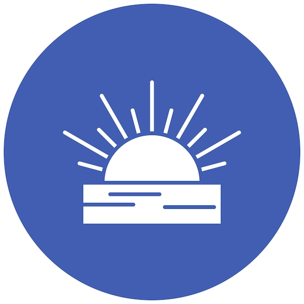 Imagen vectorial del icono del amanecer Se puede usar para Coastline