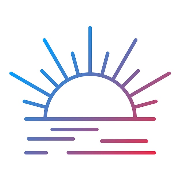 Imagen vectorial del icono del amanecer Se puede usar para Coastline