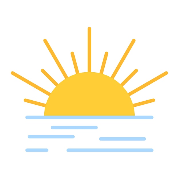 Imagen vectorial del icono del amanecer Se puede usar para Coastline