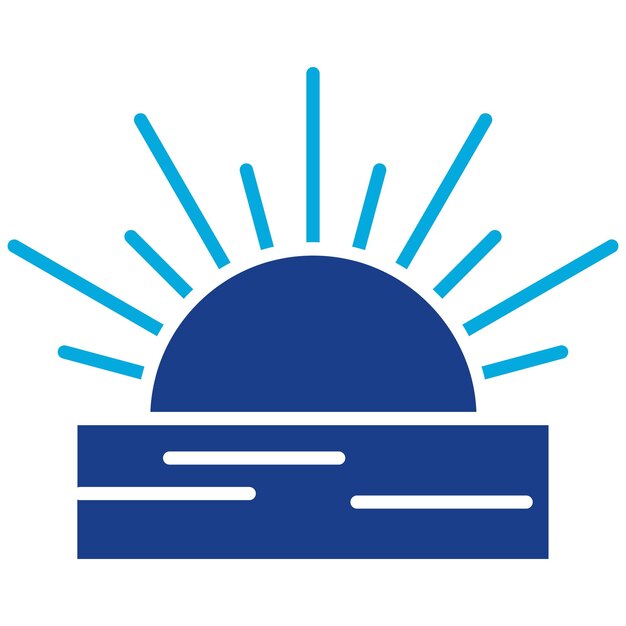 Imagen vectorial del icono del amanecer Se puede usar para Coastline