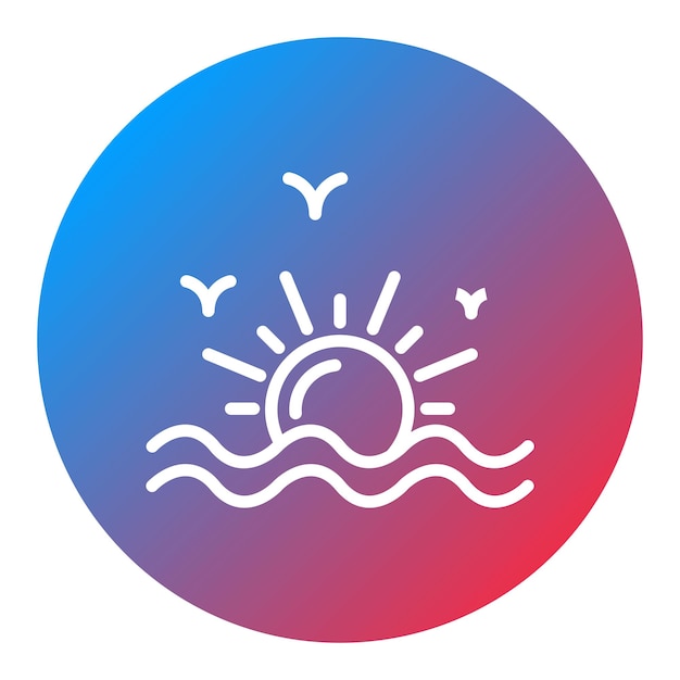 Imagen vectorial del ícono del amanecer Se puede usar para el Día Mundial de los Refugiados