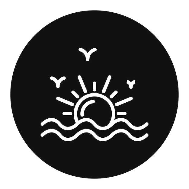 Imagen vectorial del ícono del amanecer Se puede usar para el Día Mundial de los Refugiados