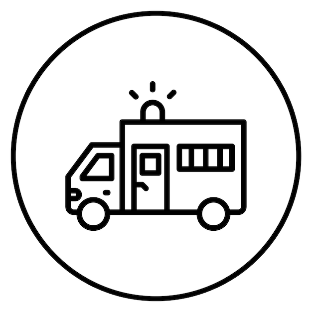 Imagen vectorial del icono de la ambulancia Se puede usar para hospitales psiquiátricos
