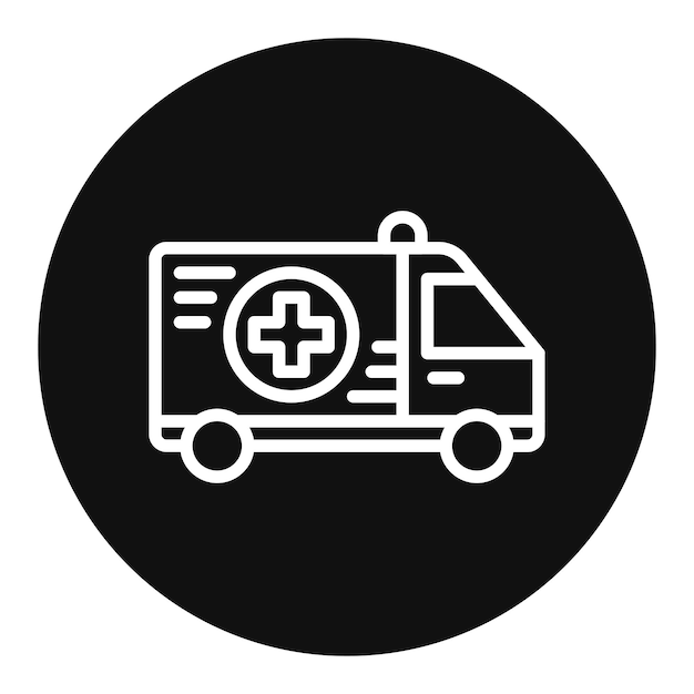 Imagen vectorial del icono de la ambulancia Se puede utilizar para los servicios públicos