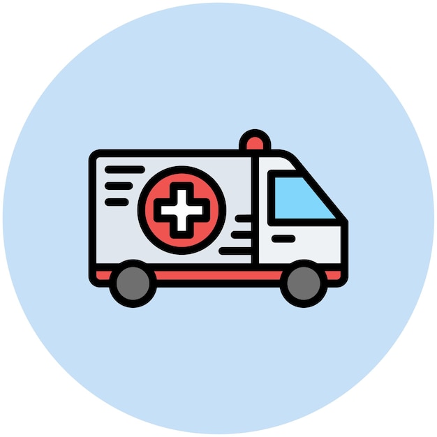 Imagen vectorial del icono de la ambulancia Se puede utilizar para los servicios públicos