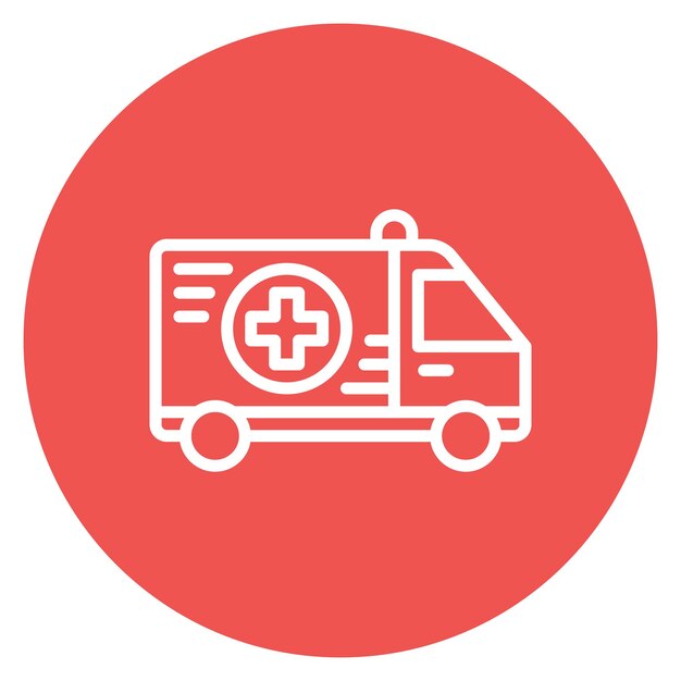 Imagen vectorial del icono de la ambulancia Se puede utilizar para los servicios públicos