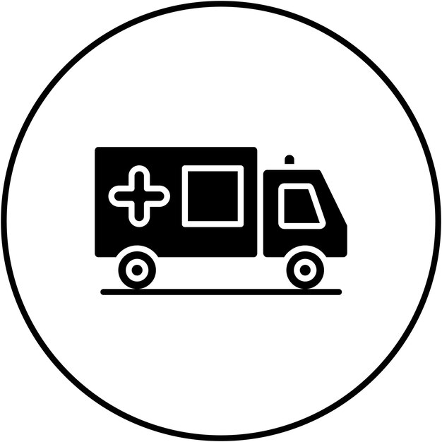 Imagen vectorial del icono de la ambulancia Se puede utilizar para el transporte