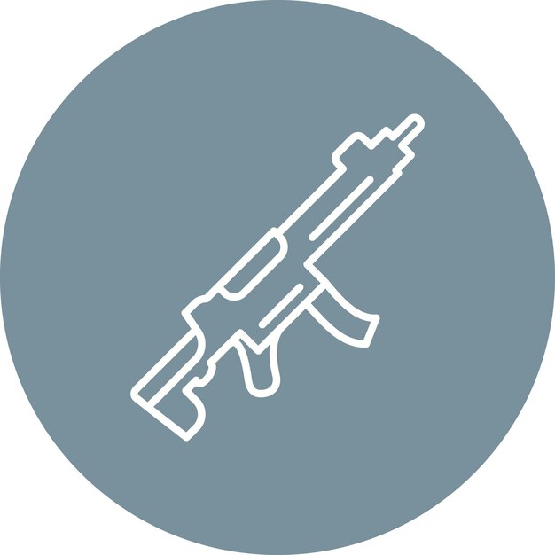 Imagen vectorial del icono de la ametralladora Se puede usar para militares