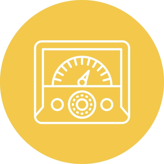 Imagen vectorial del icono del amperímetro Se puede utilizar para la escuela